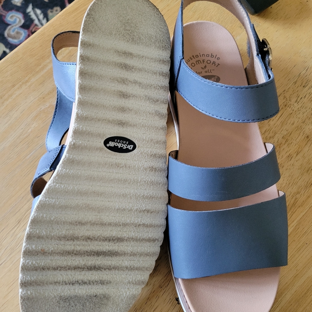 Dr. Scholl's Blue Triple-Strap Women's Sandals - Picture 3 of 4